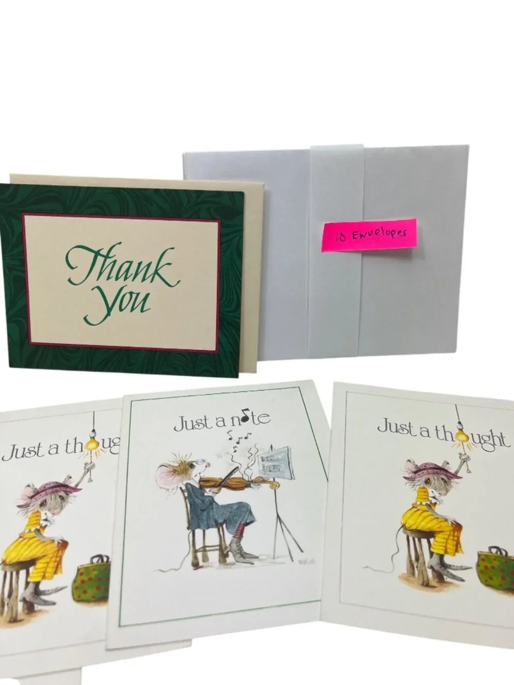 Assorted Thank You & Note Cards Bundle With Envelopes - Multiple Designs 90d